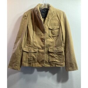 Lands' End 3-Button Corduroy Jacket Women's Blazer Tan ?XS?